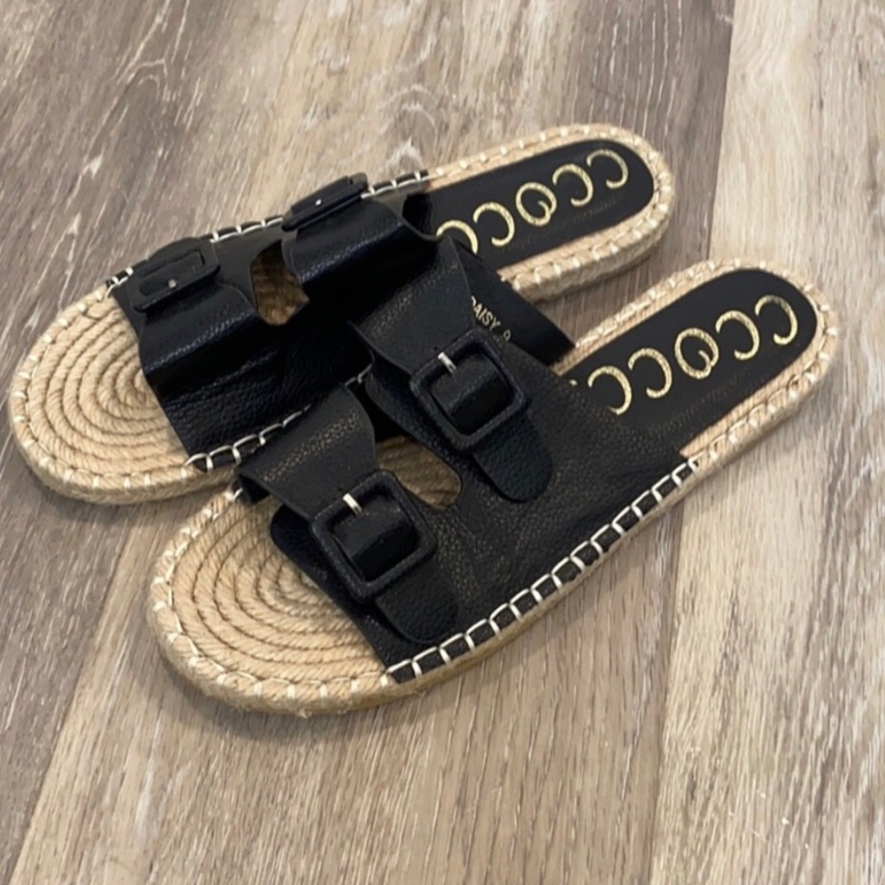 Black buckle sandals